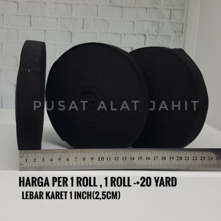 

HEMAT PROMO✅ KARET ELASTIS HITAM 2,5CM PER ROLL TALI KARET ELASTIC HITAM 1 INCH PER ROL