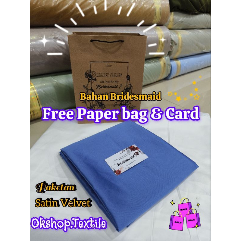 PROMO.. Kain Satin Velvet Premium/Bahan Bridesmaid/Seragaman/Baju Nikahan/Baju Keluarga dan Wisuda