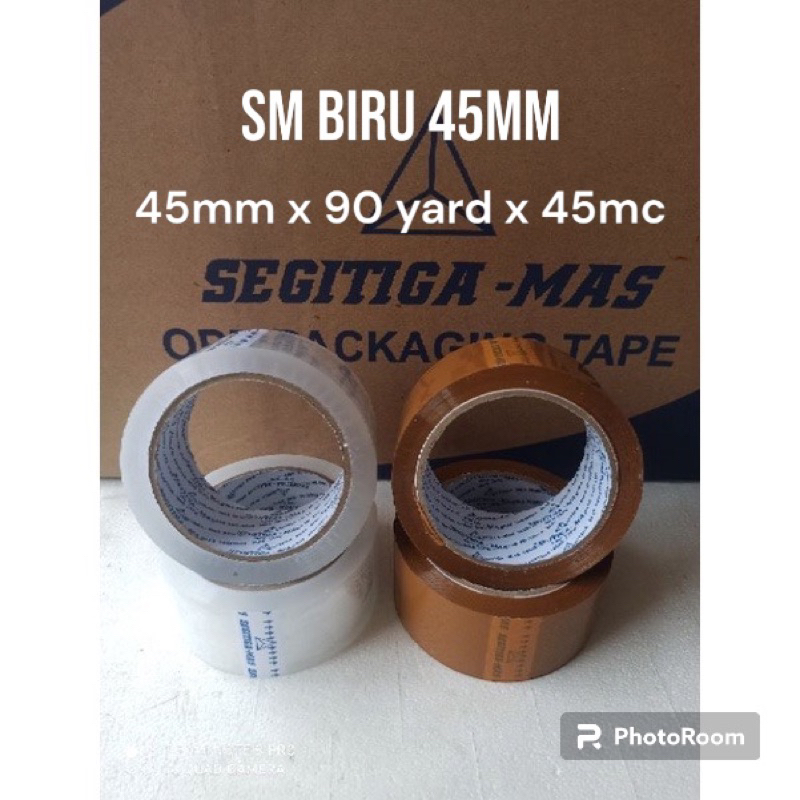 

Lakban BENING / COKLAT ( 1pcs ) SM BIRU45 | 45mm x 90 yard x 45mc SEGITIGA MAS