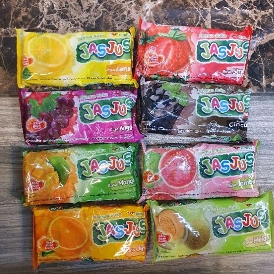 

Jasjus minuman serbuk buah MANGGA/ANGGUR/JERUK/MELON/LEMON/ JAMBU/CINCAU/STRAWBERRY/ JERUK PERAS ( ISI 10 SACHET )