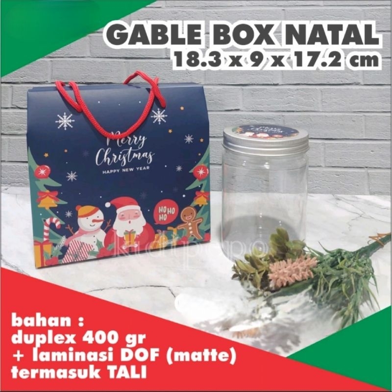 

2pcs Gable Box Tali Merah Hampers Natal 18.3x9x17cm