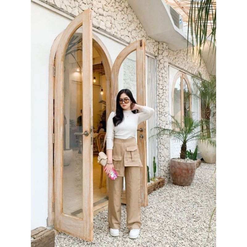 CELANA BESS PALAZZO POCKET KULOT PANTS HIGHWAIST CELANA WANITA POCKET KEKINIAN