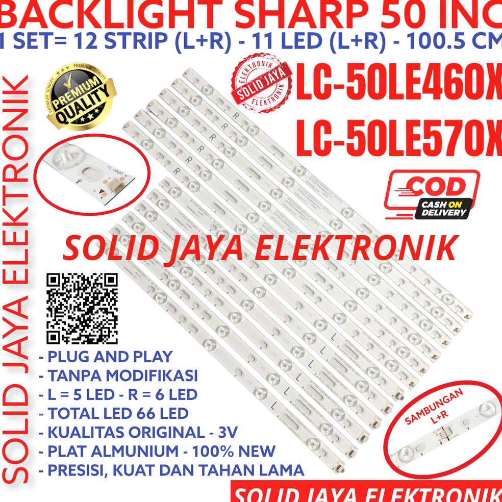 GROSIR ✅ BACKLIGHT TV LED SHARP 50 INC LC 50LE460 50LE570 50LE460X 50LE570X LC50LE460 LC50LE570 LC50
