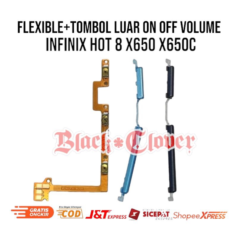 Fulset Flexible Flexibel + Tombol Luar On off Volume Infinix Hot 8 X650 X650C Fleksibel Fleksible Pe