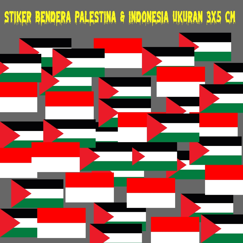 

Stiker pipi bendera palestina dan indonesia - stiker bendera palestine isi 30 pcs