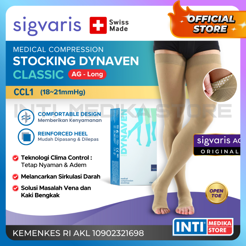 SIGVARIS - Compression Stocking DYNAVEN CCL1 Open | Stoking Varises
