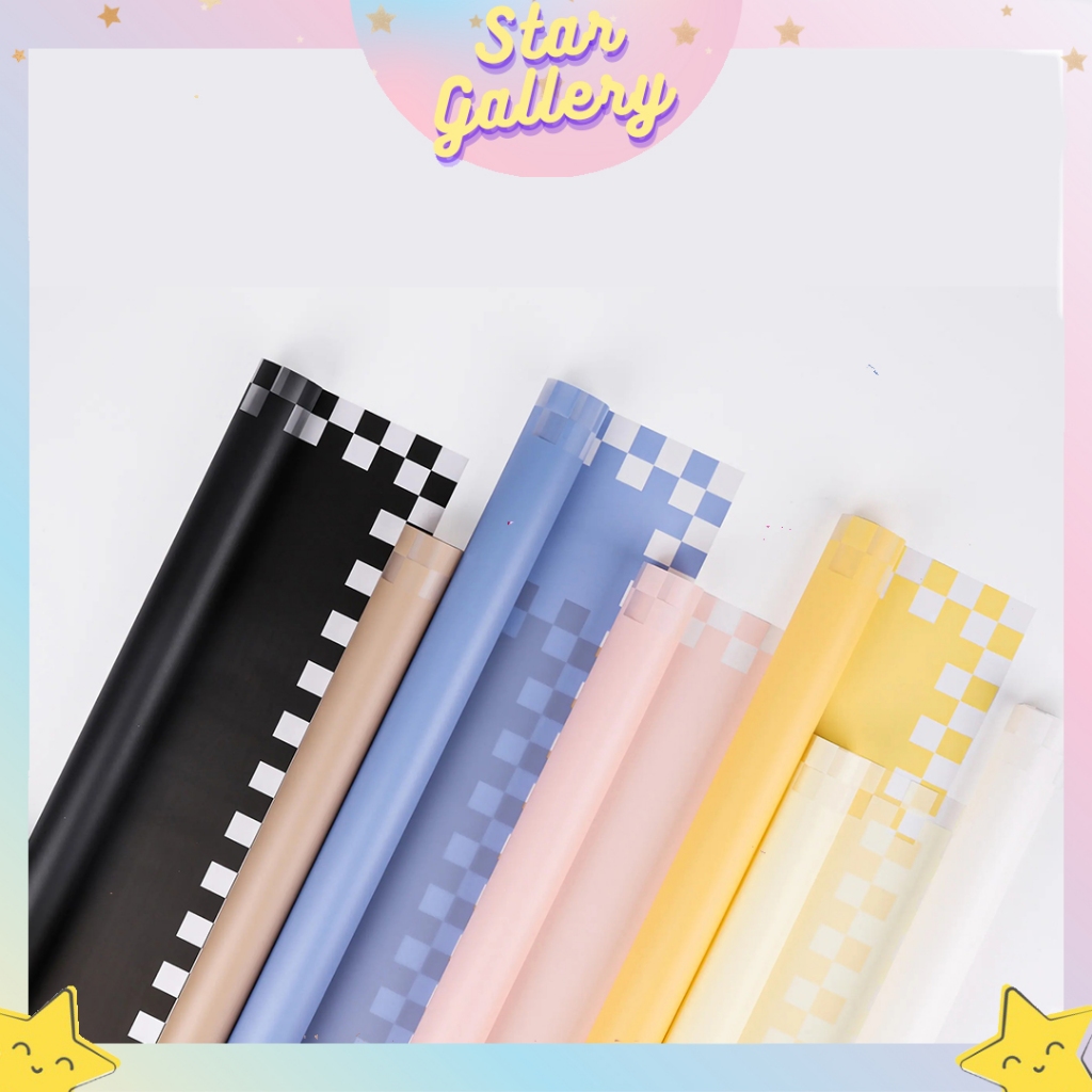 

Kertas Buket Bunga Flower Wrapping Motif Checkerboard Cellophane Kertas Floris KB6293