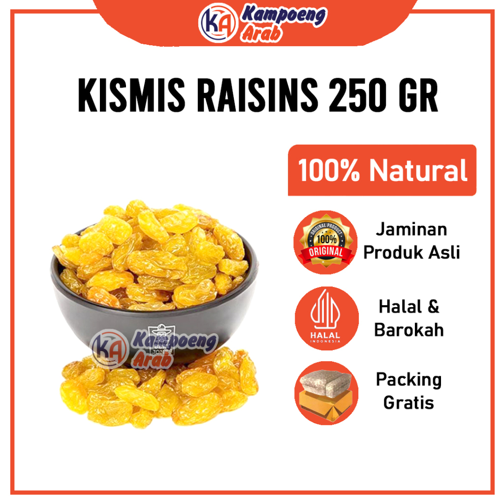 

Kismis Asam Manis Mutiara 250gr Arab Raisin Kuning Emas Camilan Buah Khas Arab Original Oleh-oleh Haji Umrah