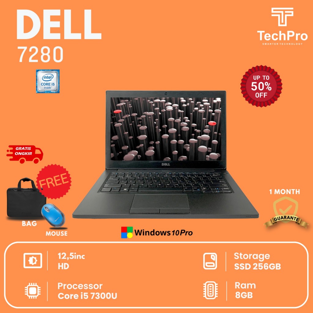 Orignal Laptop Dell Latitude 7280 core i5/i7 (8GB  256Ssd)  second built up termuraah mulus lancar &