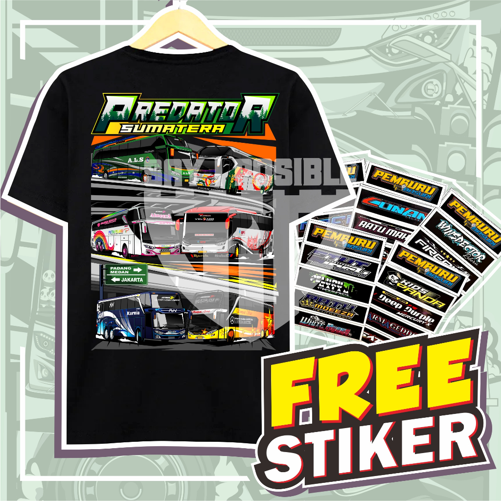 ( FREE STIKER ) BAJU KAOS BIS PREDATOR SUMATERA ALS NPM MPM KURNIA KAOS BISMANIA ANAK DAN DEWASA BUS