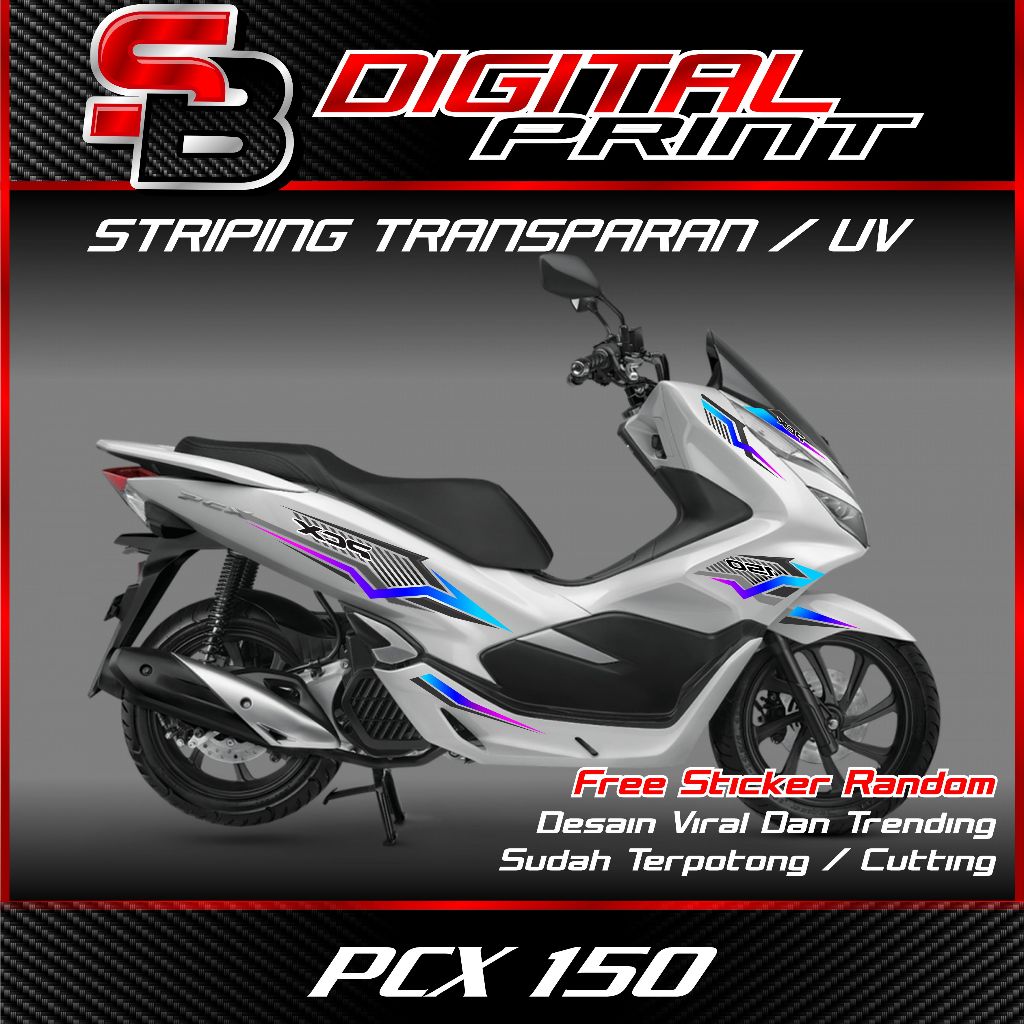 striping transparan pcx 150 - striping custome pcx 150 bahan transparan