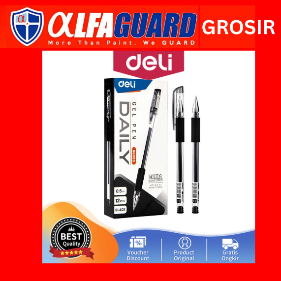 

Deli Office Gel Pen / Pulpen Gel 0.5mm Nyaman Digenggam 1 PCS E6600S