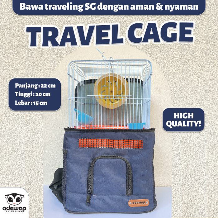 ADEWAP GLIDER Tas + Kandang Hamster Travel Cage Bag Sugar Glider
