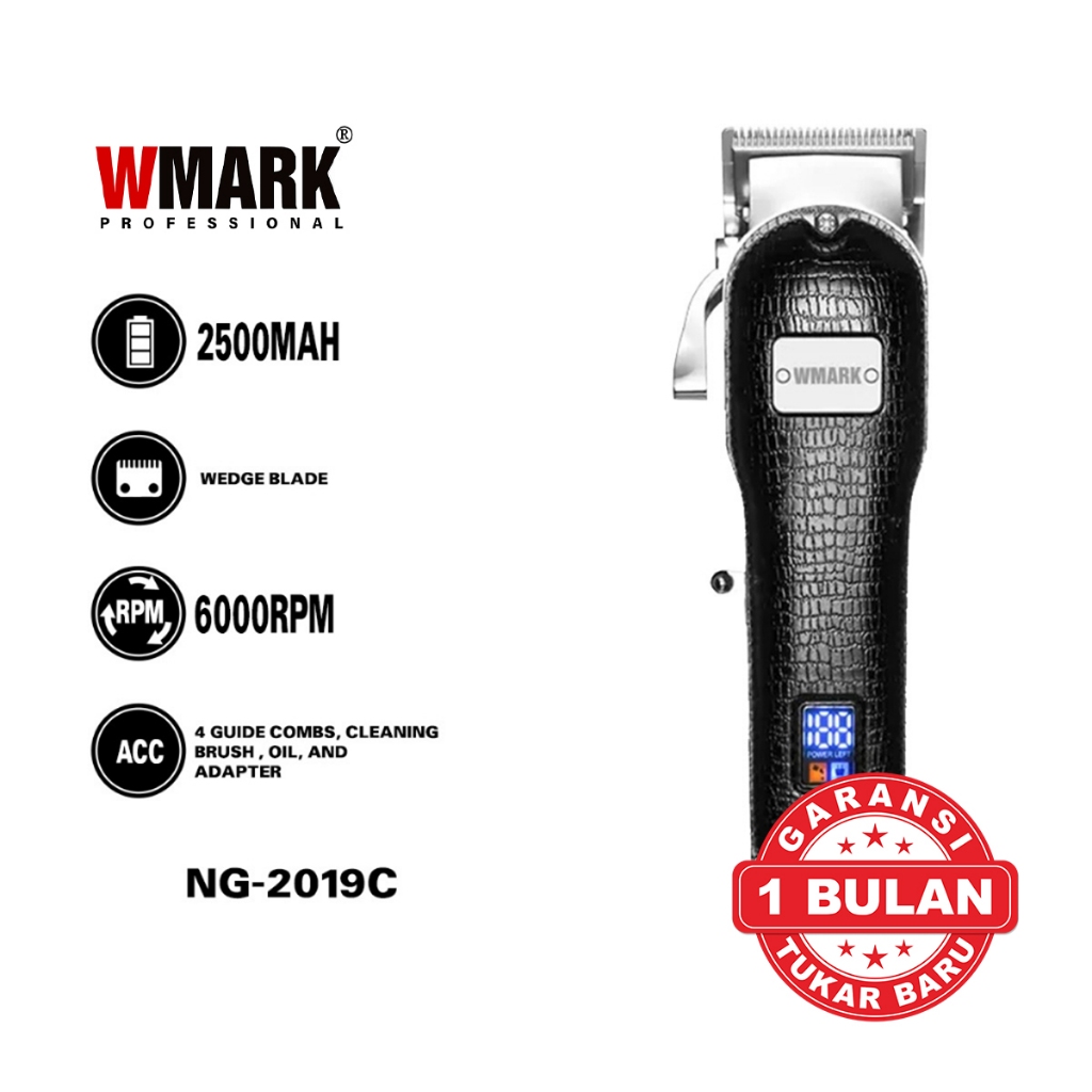 WMARK NG-2019C Cordless Clipper 6000 Rpm Alat Cukur Rambut barbershop