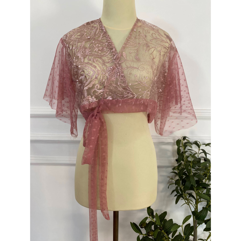 Outer Crop Rompi Brukat Kebaya Crop Baju Pesta Atasan Kebaya Brukat Wisuda Crop Top Wanita Rompi Keb