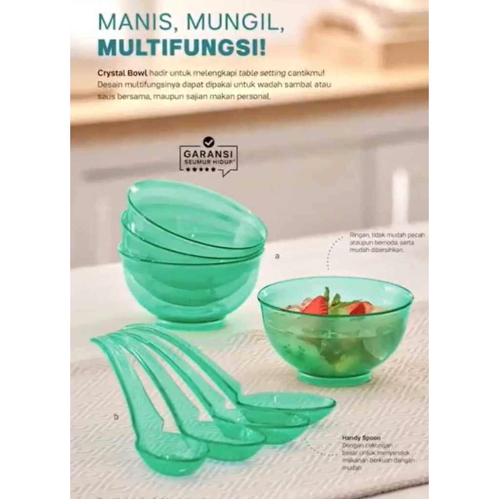 LOTUS PERSONAL BOWL SET TUPPERWARE/ MANGKOK KRISTAL CANTIK