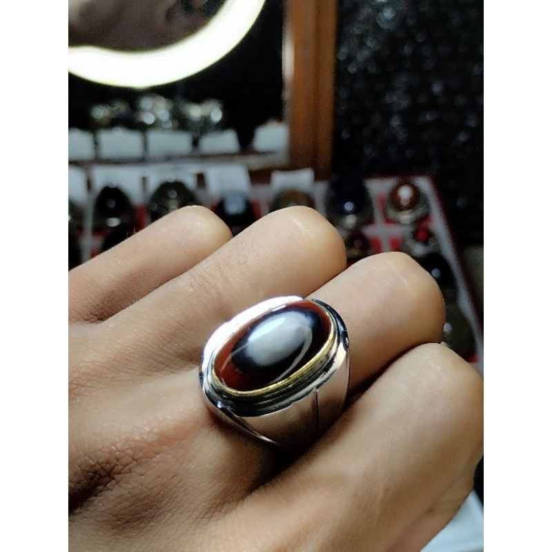 batu akik motif ring monel