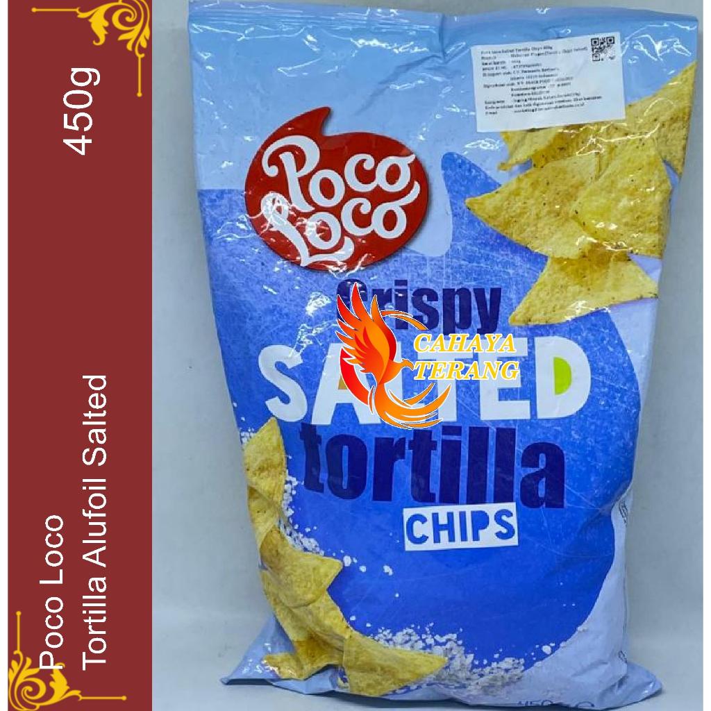 Poco Loco Tortilla Alufoil Plain Salted 450g Tortilla Chips Keripik Asin 450 gram