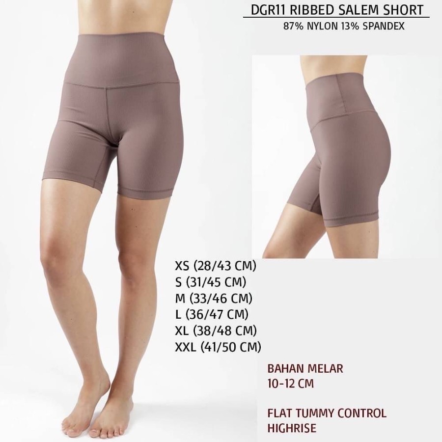 Celana Legging Pendek Wanita Murah 90 Degree 11 Ribbed Short Salem