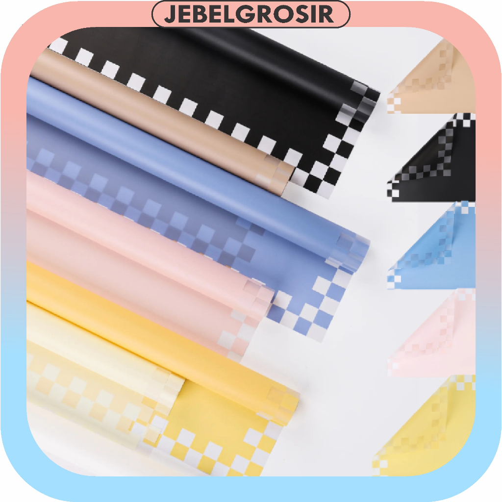 

Flower Wrapping Paper Square Pattern Cellophane Kertas Buket Motif Kotak kotak Bunga Florist KB6393