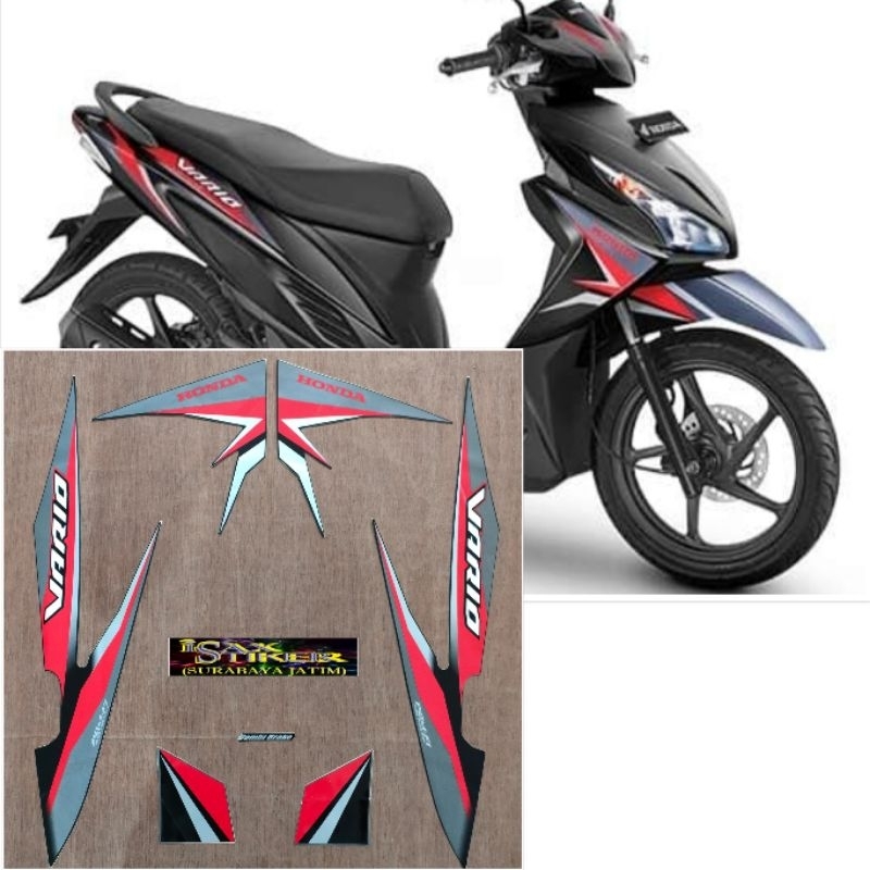 Striping Original Honda Vario 110 ISS hitam tahun 2017