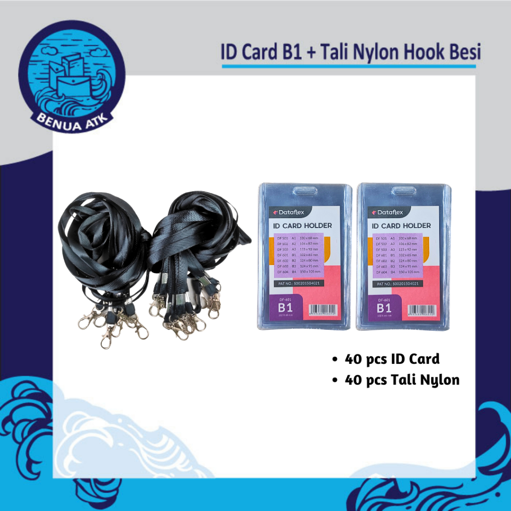 

Bundling ID Card B1 + Tali ID Nylon Hook Besi Dataflex [NYLK]