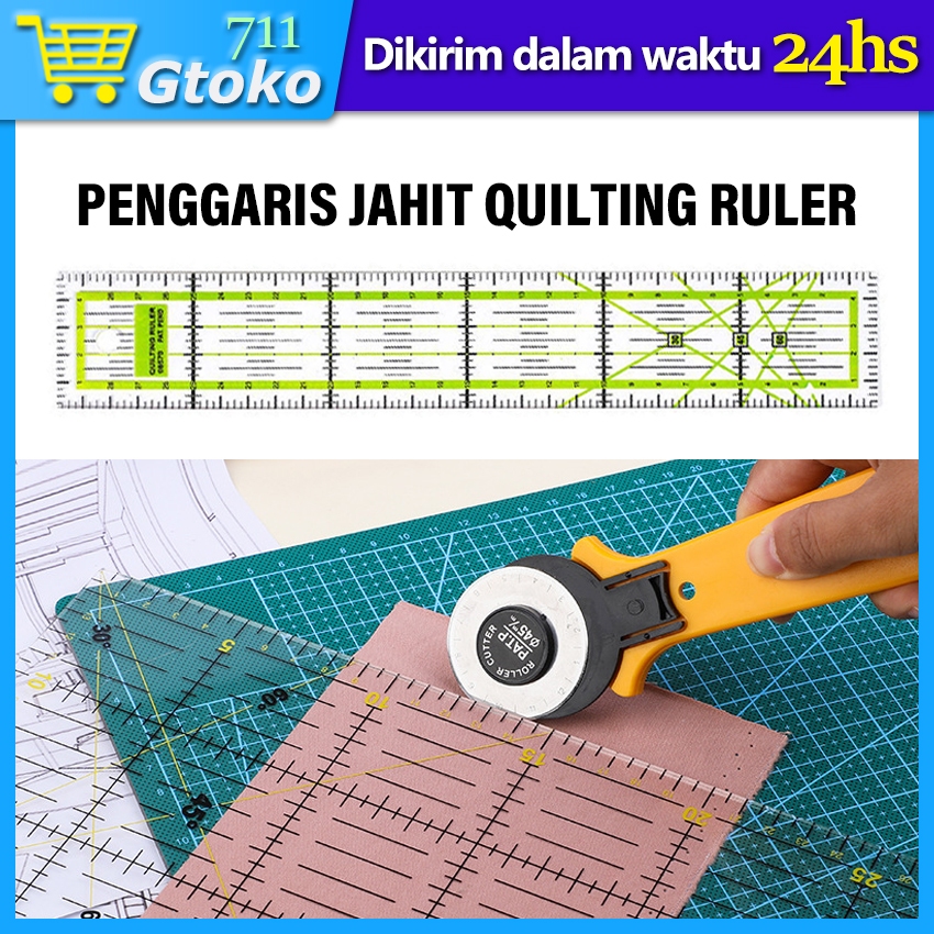 

Penggaris Jahit Quilting Ruler Persegi Penggaris Bahan Patchwork Ruler Penggaris Pola Sewing