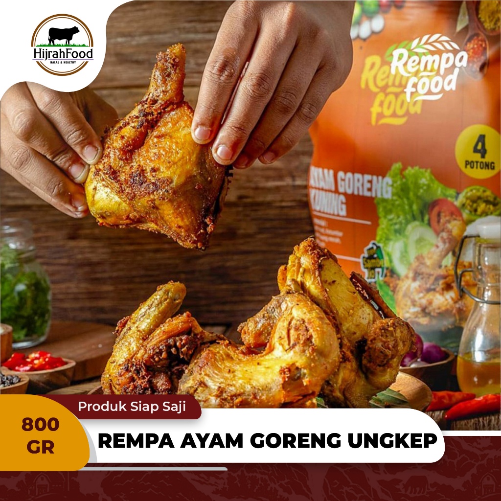 

Rempa Food Ayam Ungkep Bumbu Kuning Siap Goreng / Masak + Sambal Ijo - 1 ekor