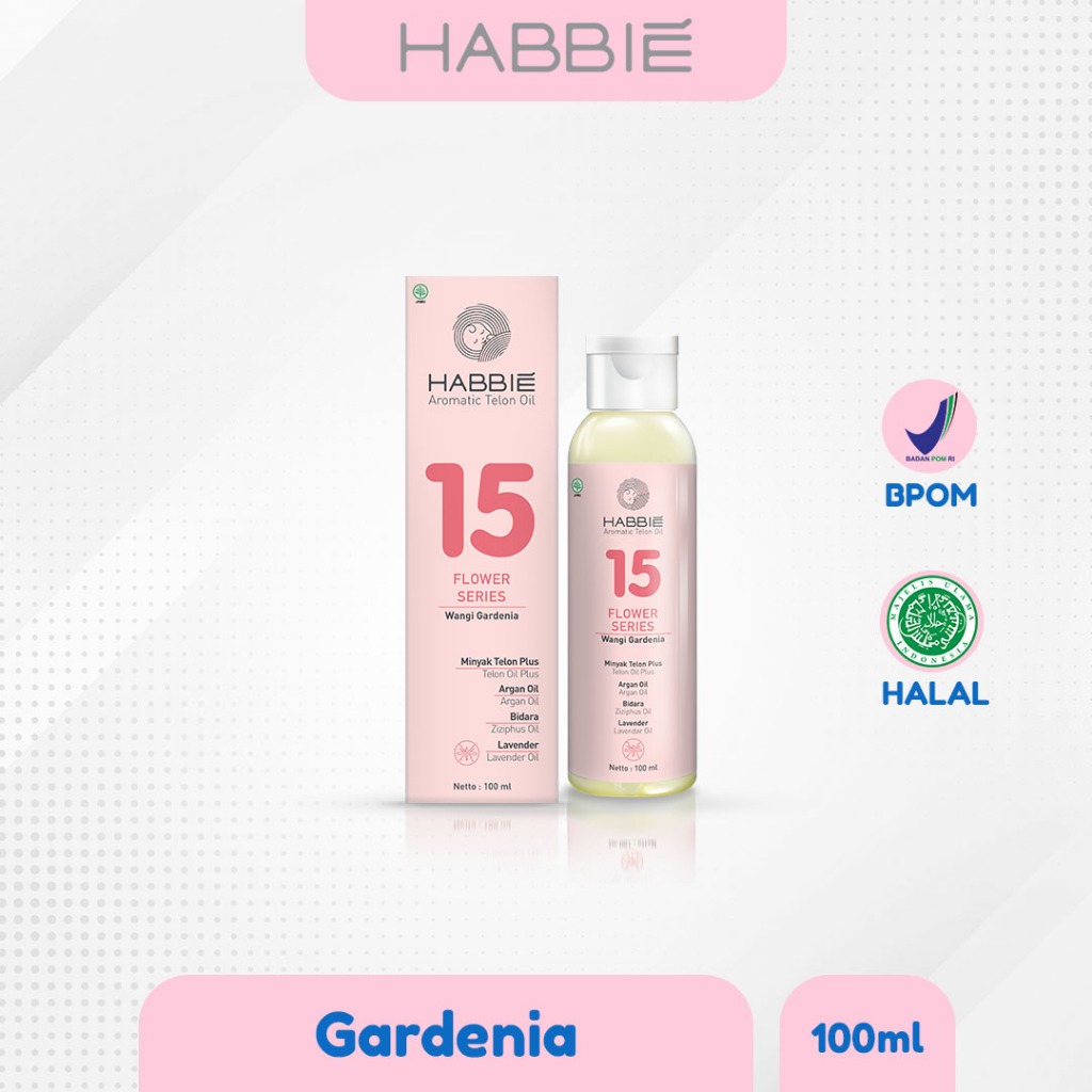 No 15 Gardenia Habbie Minyak Telon Aromatic Flower Series BPOM Aman untuk Bayi dan Anak
