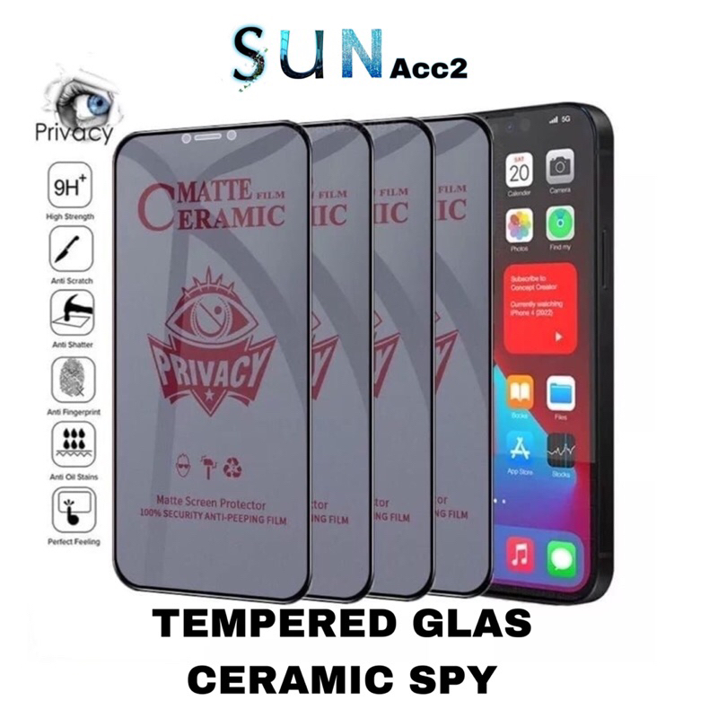 TG SPY CERAMIC HITAM VIVO Y12/Y15/Y17/Y11/Y19/Y81/Y83/Y91/Y95/Y91C/Y20/Y30/Y50i/Y51 2020 Tempered Gl