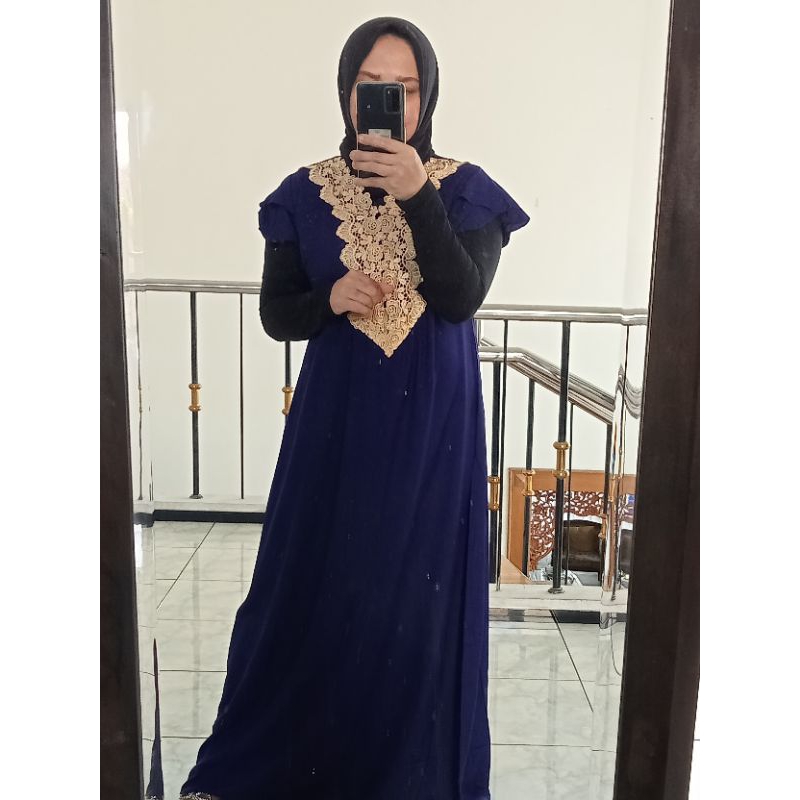Daster Baju Tidur Rok Nafisa polos panjang renda dress dewasa gamis Katun Rayon