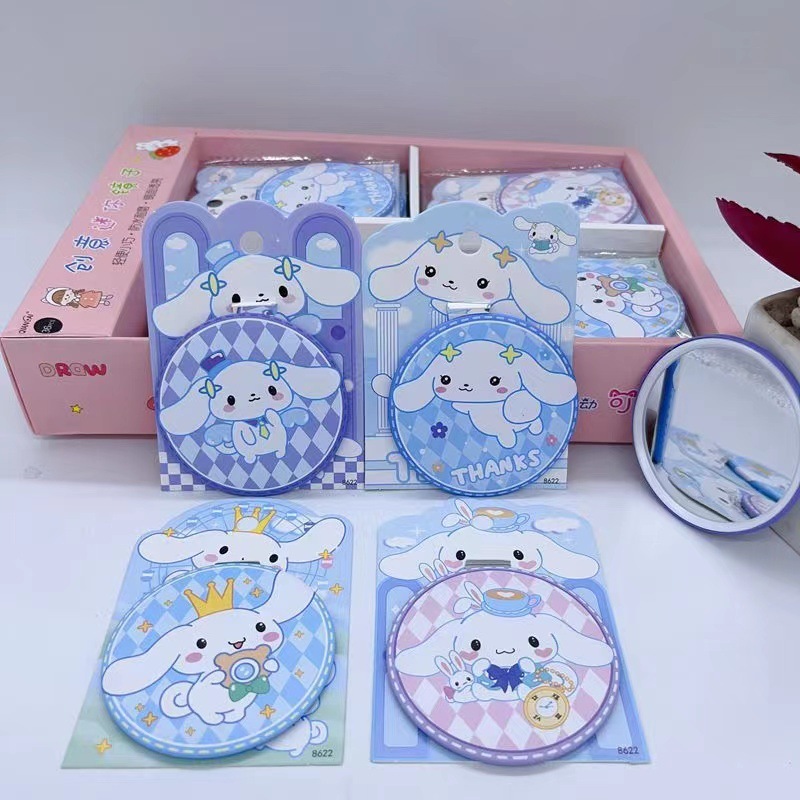 Kaca Bundar Sanrio Kuromi Chinamorol Purin Melody Hellokitty diameter 7cm / kaca bundar motif pompompurin souvenir hampers sanrio / kaca make up mini pocket karakter animal