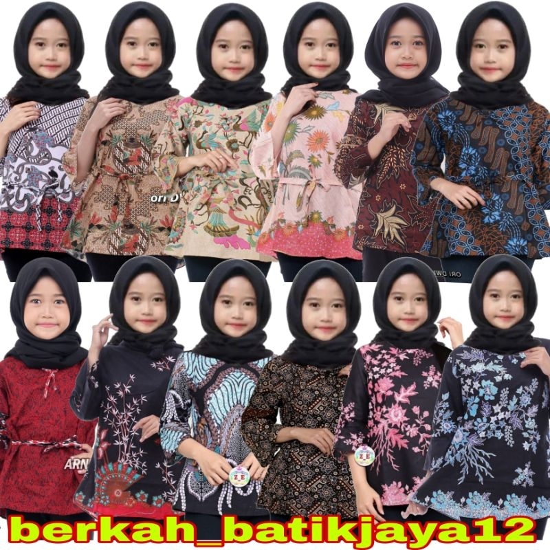 atasan blouse batik anak cewek umur 5 sampai 12 tahun | seragam muslim blouse anak cewek TPQ TPA | b