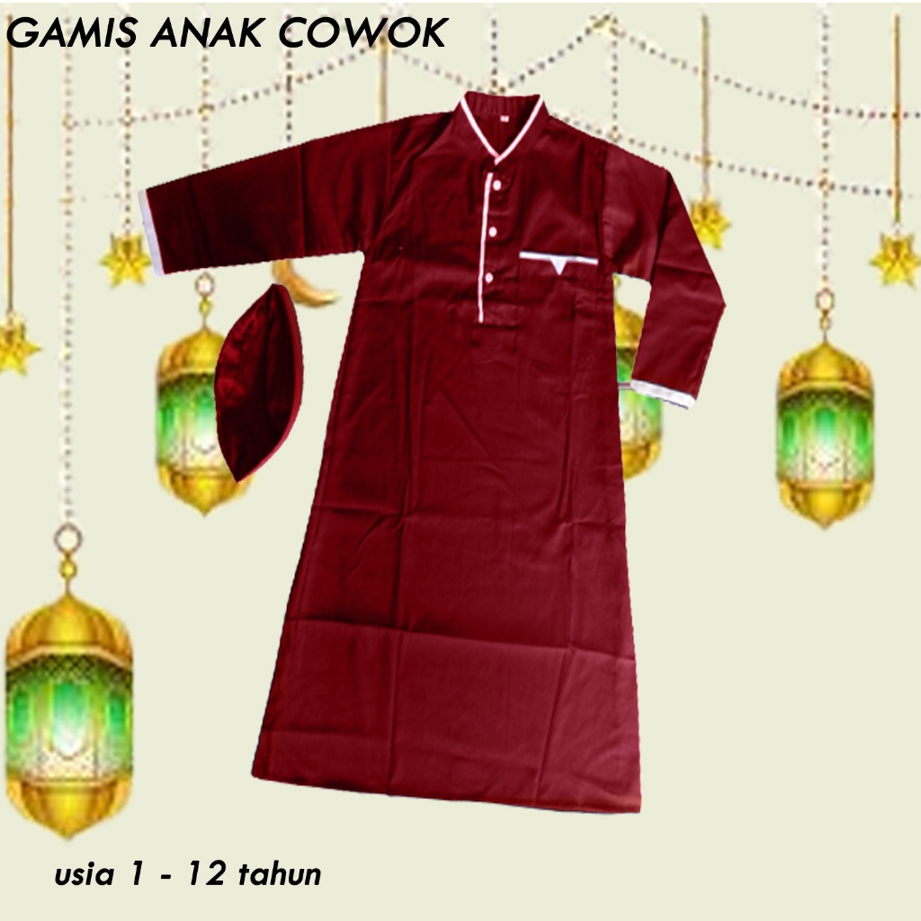 kualitas super gamis anak cowok / pakaian muslim anak /jubah muslim anak cowok / gamis