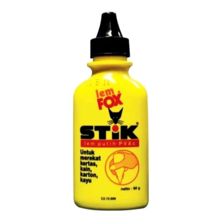 LEM FOX STIK 60gr PVAC WHITE GLUE STICK UNTUK KERTAS KARTON KAIN KAYU