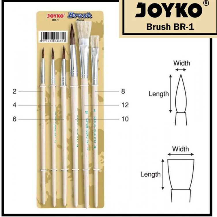 

Grosir Kuas Lukis/Brush Set Joyko BR-1 ( 1set )