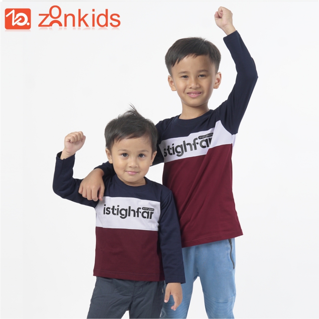 Kazeem Kaos Dakwah Anak Laki Laki /  Baju Lengan Panjang Anak Laki Laki / Kaos Muslim Anak Laki - Laki / Kaos Lengan Panjang Anak Laki laki / Baju Kaos Anak Laki Laki / Kaos Muslim Anak / KAZEEM Kids Usia 2 - 12 Tahun