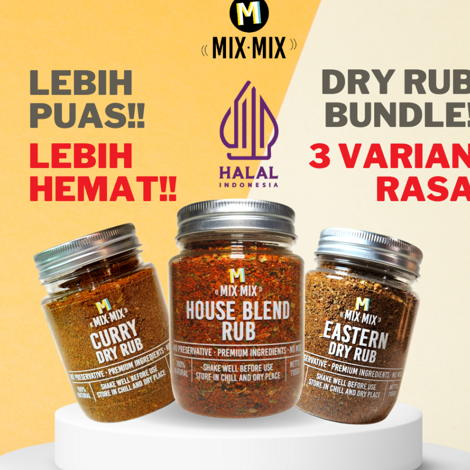 

➪➽✳✧ Bundle Paket Dry Rub isi 3 Toples