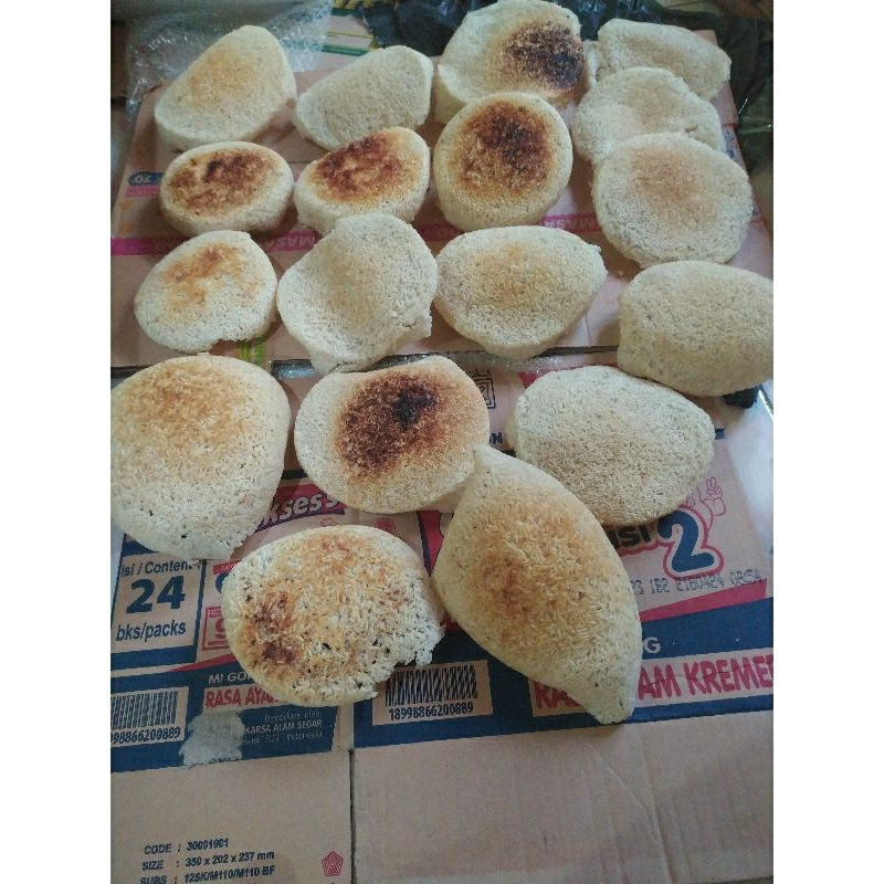 

intip kerak Nasi Asli 5pcs free Masako ayam packing bubble wrap kardus frigel