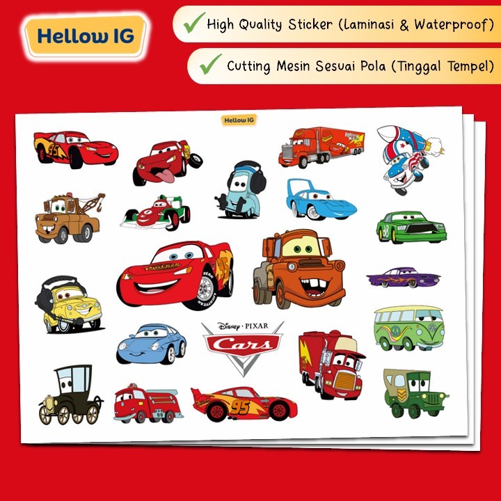 

STICKER PACK CARS PIXAR | STIKER CAR WATERPROOF HP BOTOL KOPER LAPTOP HELM