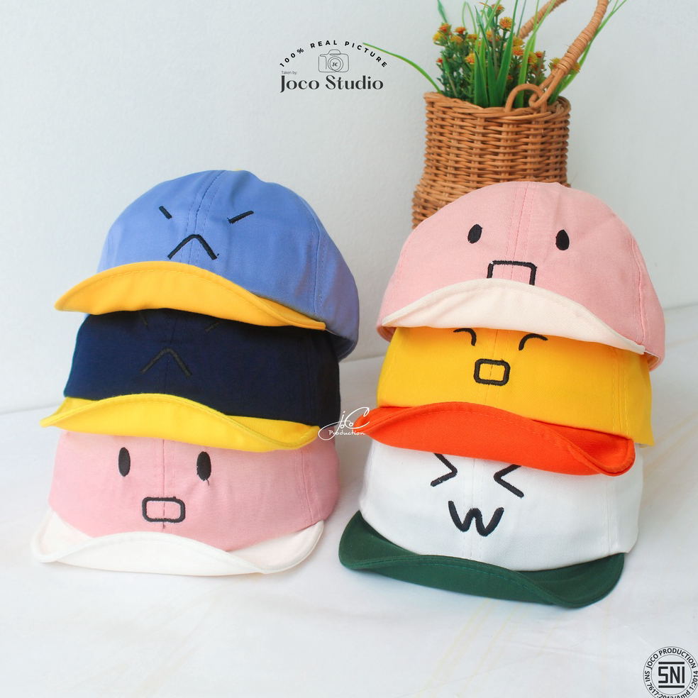 Terlaris.. Jocoproduction - Topi Anak PET Batita Premium Boridr Emoji