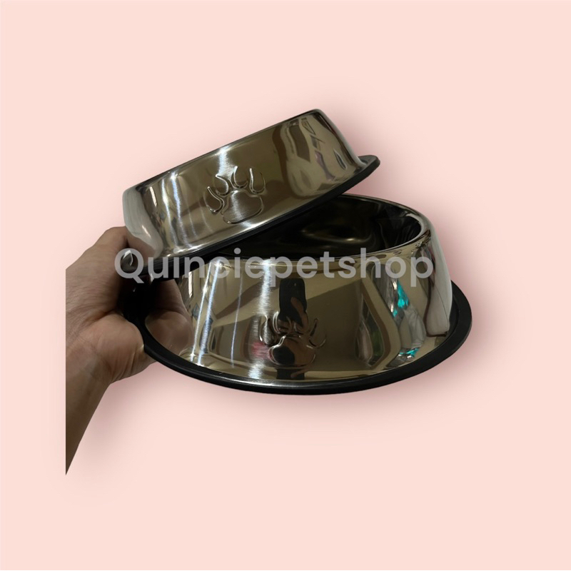 Tempat makan minum Pet Bowl Stainless Steel Anjing Kucing anti slip