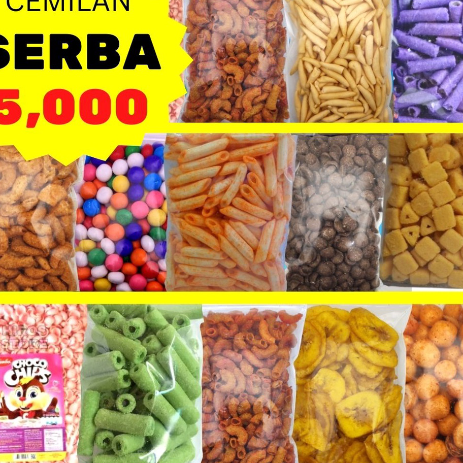 

Laris Aneka Cemilan Serba 5 Ribu Camilan Murah 5 Ribu Bebas Pilih Rasa Makanan Ringan Snack Model Baru