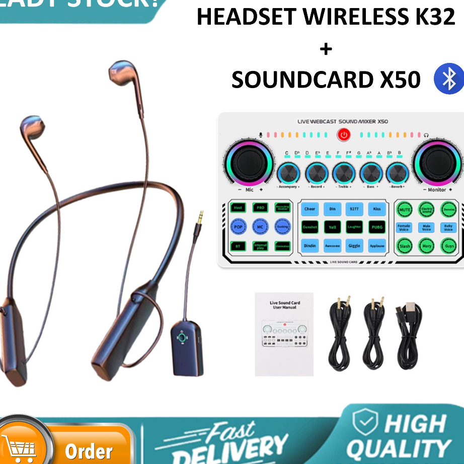 Kirim Sekarang SoundCard X50 SoundCard F998 SoundCard V8s SoundCard V8 Live Mixer Bluetooth Audio US
