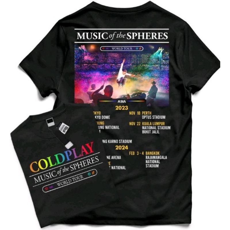 Tshirt Coldplay - Kaos Music Of The Spheres World Tour 2023 - Baju Kaos Band Pria ColdPlay - Tshirt 