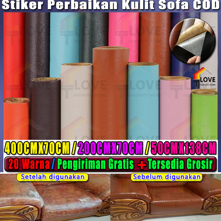 SALE TERBATAS 【Sticker Kulit Sofa Tersedia grosir】COD 70cm*400cm/70cm*200cm/50*138cm Pengiriman grat