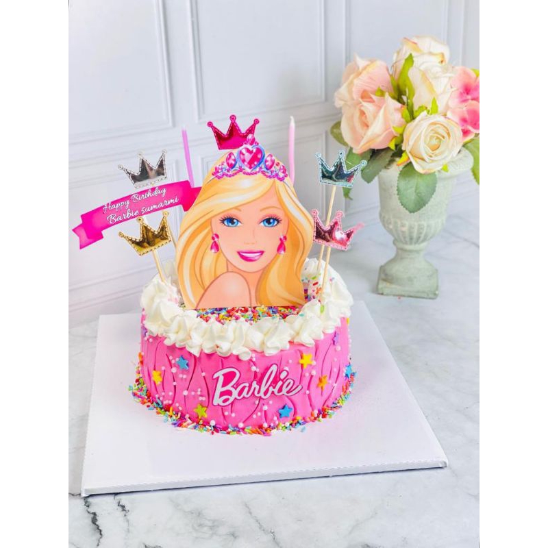 

cake ulang tahun birthday Barbie topper