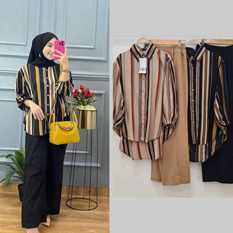 STOK TERBATAS SETELAN WANITA MOTIF SALUR MALIKA // SET WANITA TERBARU // ONE SET PENJAMAS KEKINIAN T