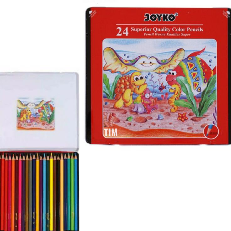 

➛➙❅⋆ Pensil Warna Joyko CP24TC Kaleng 24 Warna Ready Stock