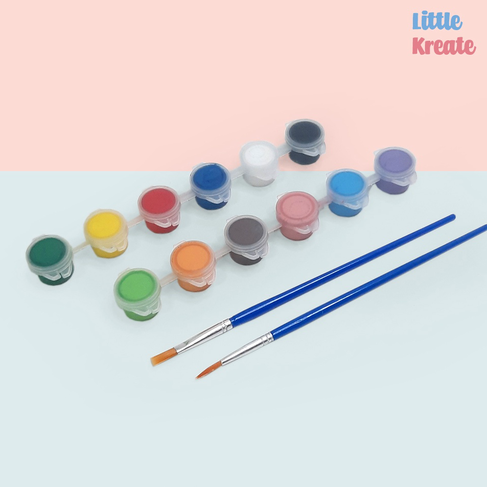 

Dijual Murah Set Acrylic Paint - Cat Akrilik 3ml 6/12 warna, Kuas Lukis Gambar